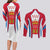 Madrid Flag Couples Matching Long Sleeve Bodycon Dress and Long Sleeve Button Shirt Autonomous Community of Spain - Wonder Print Shop