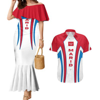 Madrid Flag Couples Matching Mermaid Dress and Hawaiian Shirt Autonomous Community of Spain - Wonder Print Shop