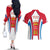 Madrid Flag Couples Matching Off The Shoulder Long Sleeve Dress and Hawaiian Shirt Autonomous Community of Spain - Wonder Print Shop