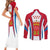Madrid Flag Couples Matching Short Sleeve Bodycon Dress and Long Sleeve Button Shirt Autonomous Community of Spain - Wonder Print Shop