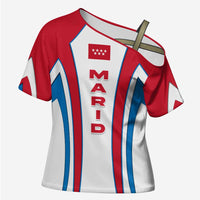 Madrid Flag Cross Shoulder Shirt Autonomous Community of Spain - Wonder Print Shop