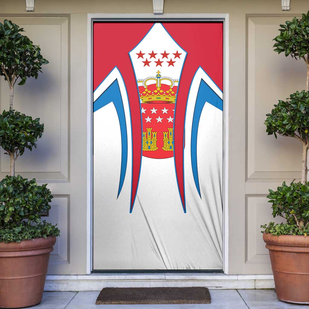 Madrid Flag Door Cover Autonomous Community of Spain - Wonder Print Shop
