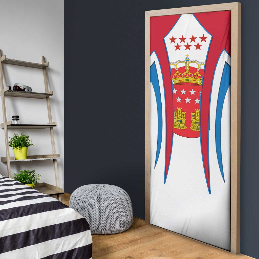 Madrid Flag Door Cover Autonomous Community of Spain - Wonder Print Shop