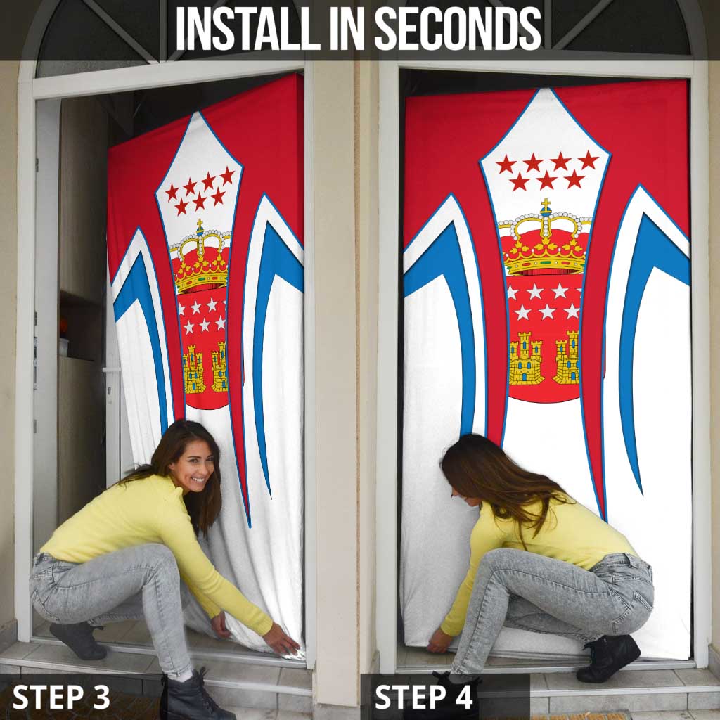 Madrid Flag Door Cover Autonomous Community of Spain - Wonder Print Shop