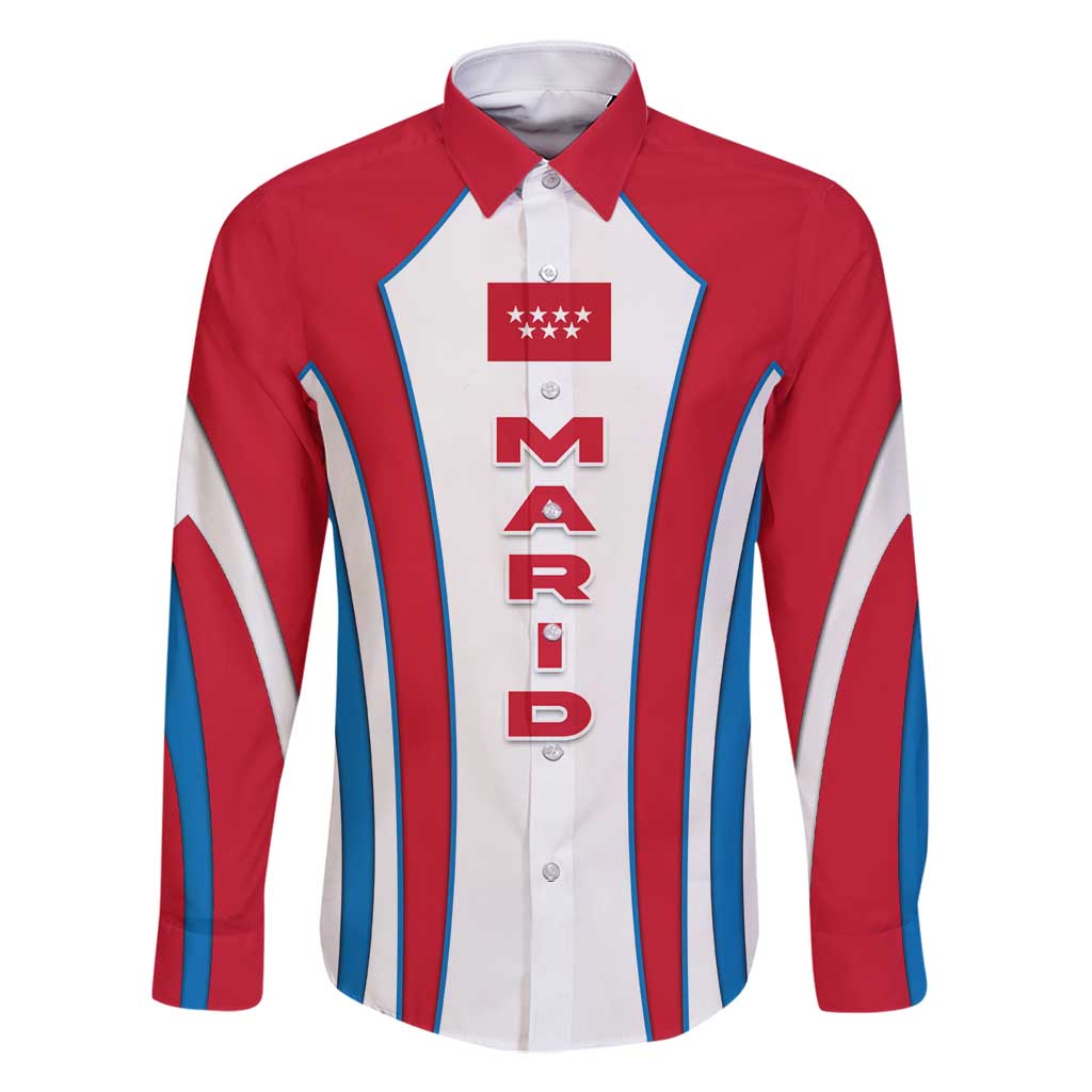 Madrid Flag Family Matching Long Sleeve Bodycon Dress and Hawaiian Shirt Autonomous Community of Spain - Wonder Print Shop