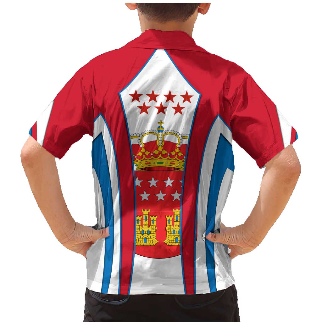 Madrid Flag Family Matching Mermaid Dress and Hawaiian Shirt Autonomous Community of Spain - Wonder Print Shop