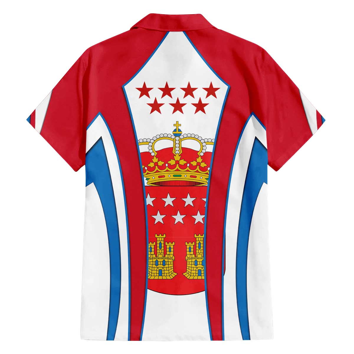 Madrid Flag Family Matching Off The Shoulder Long Sleeve Dress and Hawaiian Shirt Autonomous Community of Spain - Wonder Print Shop