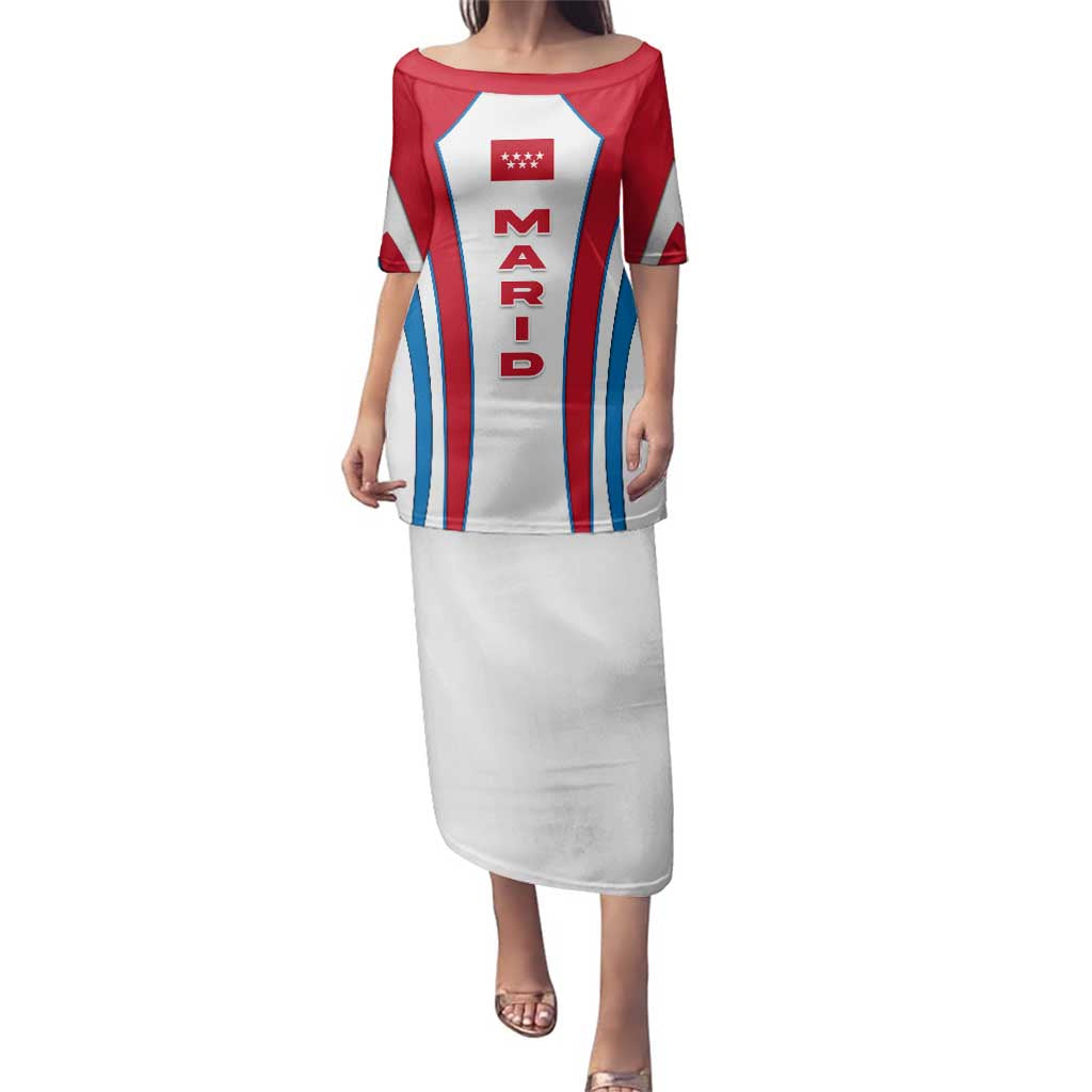 Madrid Flag Family Matching Puletasi and Hawaiian Shirt Autonomous Community of Spain - Wonder Print Shop