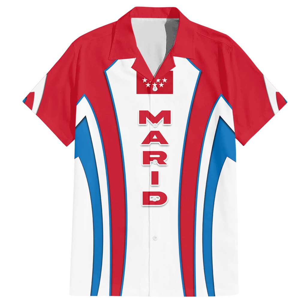 Madrid Flag Family Matching Short Sleeve Bodycon Dress and Hawaiian Shirt Autonomous Community of Spain - Wonder Print Shop