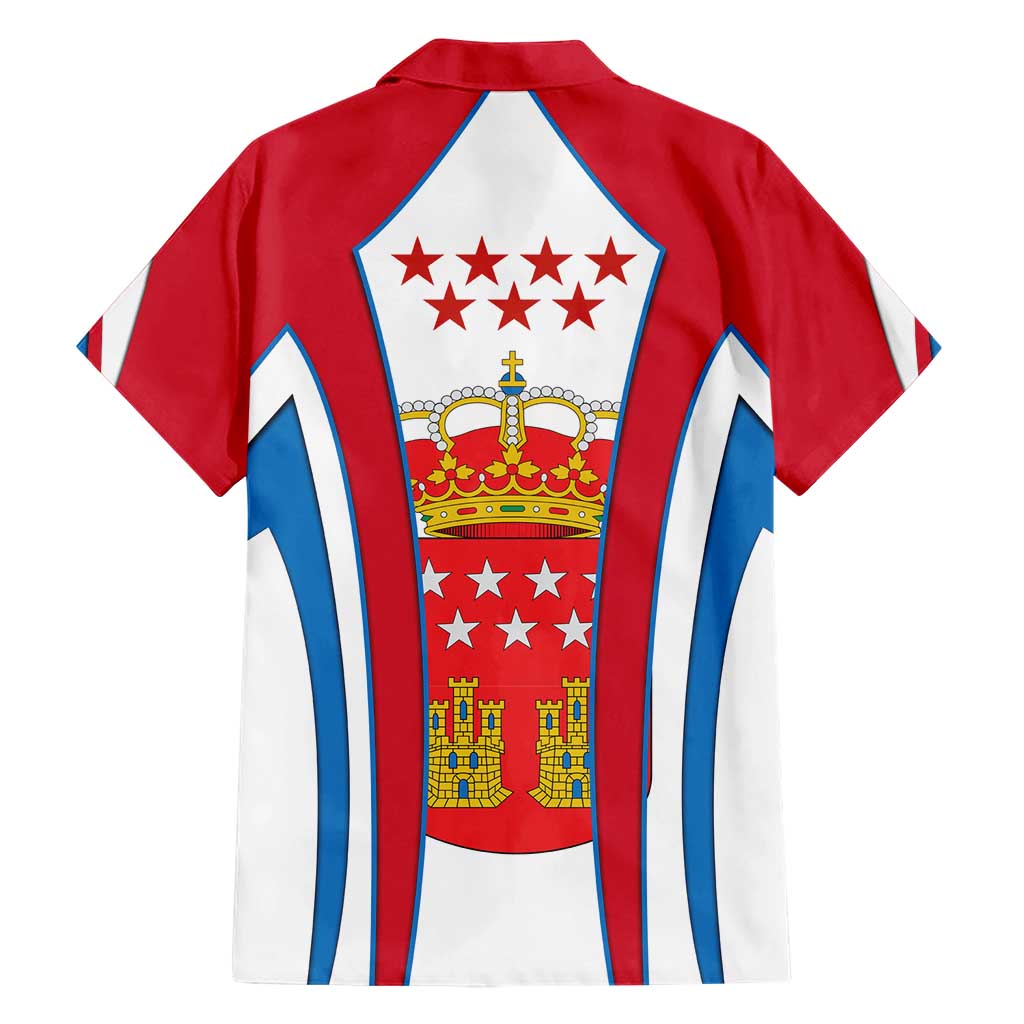 Madrid Flag Family Matching Short Sleeve Bodycon Dress and Hawaiian Shirt Autonomous Community of Spain - Wonder Print Shop