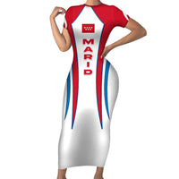 Madrid Flag Family Matching Short Sleeve Bodycon Dress and Hawaiian Shirt Autonomous Community of Spain - Wonder Print Shop