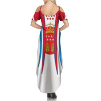 Madrid Flag Family Matching Summer Maxi Dress and Hawaiian Shirt Autonomous Community of Spain - Wonder Print Shop