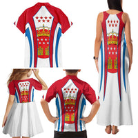 Madrid Flag Family Matching Tank Maxi Dress and Hawaiian Shirt Autonomous Community of Spain - Wonder Print Shop