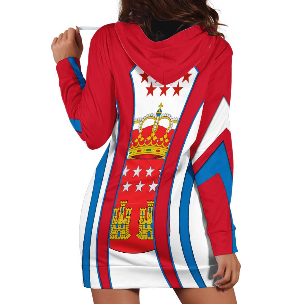 Madrid Flag Hoodie Dress Autonomous Community of Spain - Wonder Print Shop