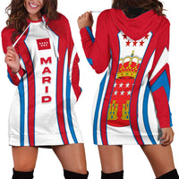 Madrid Flag Hoodie Dress Autonomous Community of Spain - Wonder Print Shop