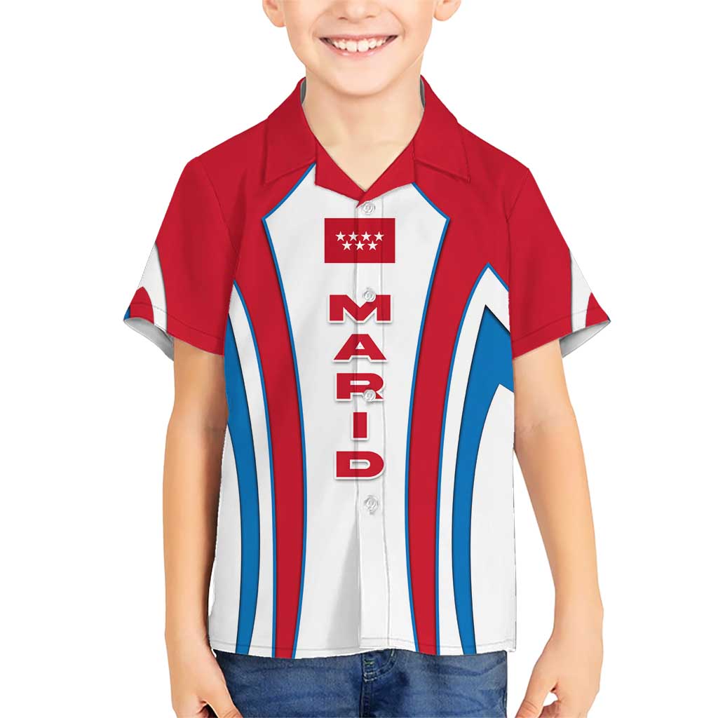 Madrid Flag Kid Hawaiian Shirt Autonomous Community of Spain - Wonder Print Shop