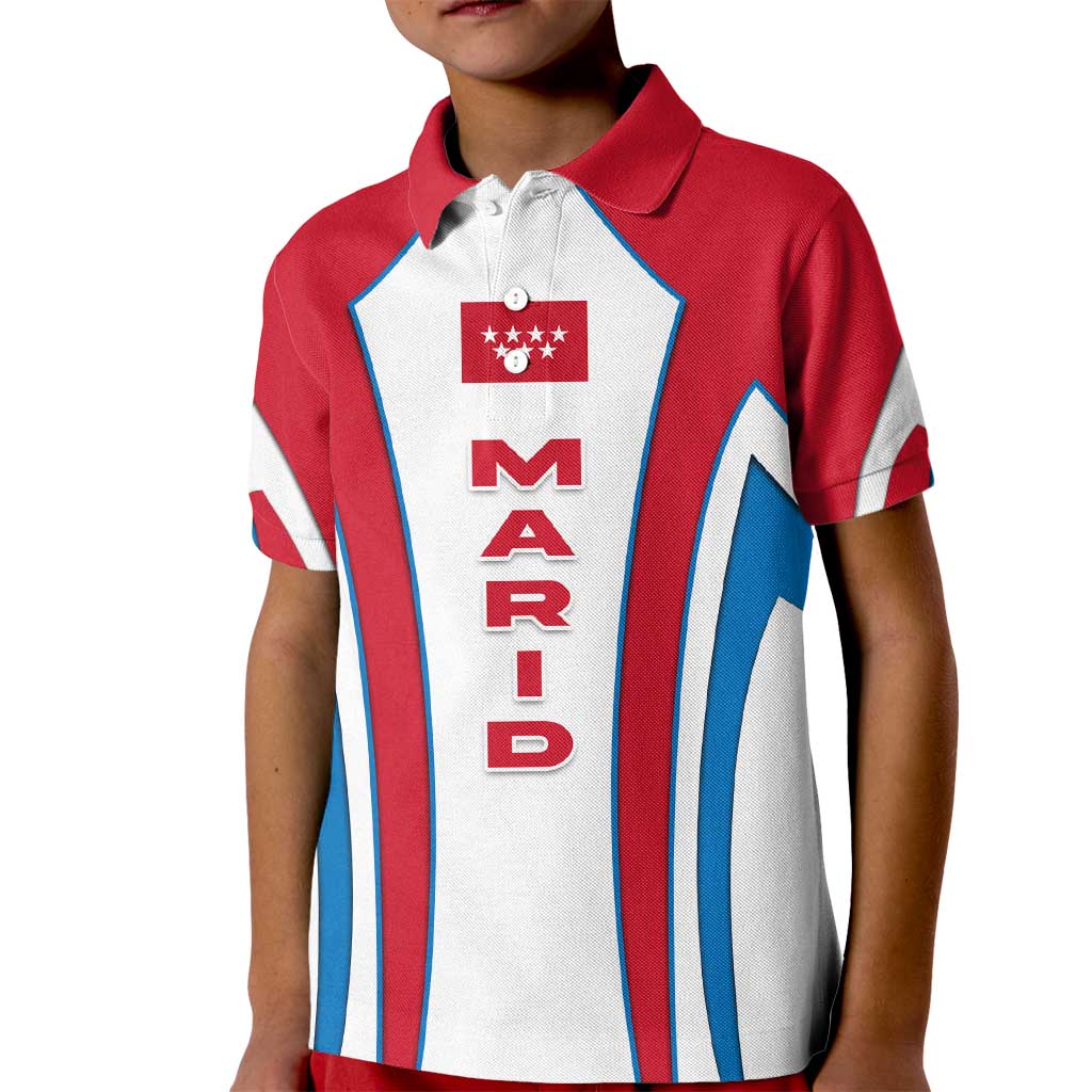 Madrid Flag Kid Polo Shirt Autonomous Community of Spain - Wonder Print Shop