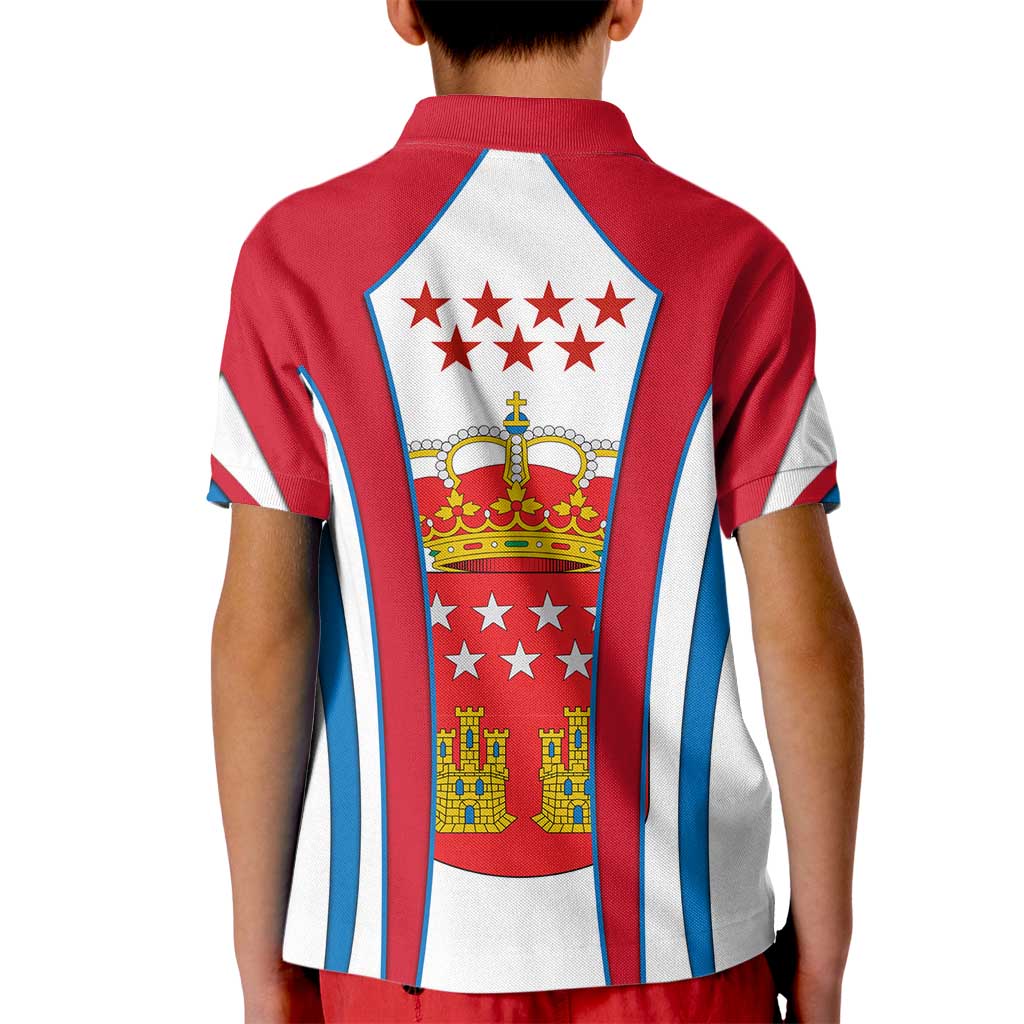 Madrid Flag Kid Polo Shirt Autonomous Community of Spain - Wonder Print Shop