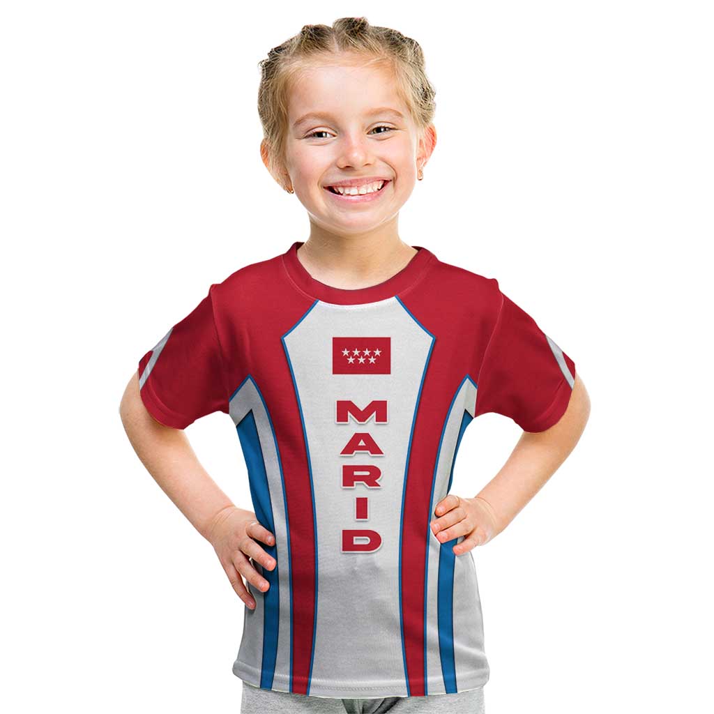 Madrid Flag Kid T Shirt Autonomous Community of Spain - Wonder Print Shop