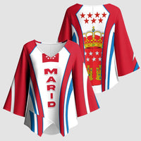 Madrid Flag Kimono Sleeve Blouse Autonomous Community of Spain - Wonder Print Shop