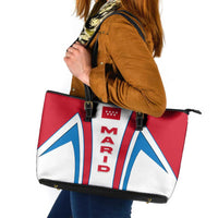 Madrid Flag Leather Tote Bag Autonomous Community of Spain - Wonder Print Shop