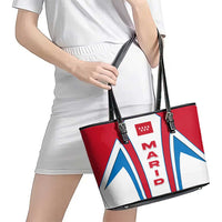 Madrid Flag Leather Tote Bag Autonomous Community of Spain - Wonder Print Shop