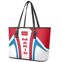 Madrid Flag Leather Tote Bag Autonomous Community of Spain - Wonder Print Shop
