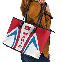 Madrid Flag Leather Tote Bag Autonomous Community of Spain - Wonder Print Shop
