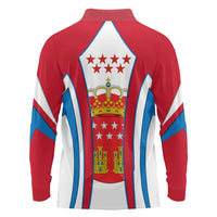 Madrid Flag Long Sleeve Polo Shirt Autonomous Community of Spain - Wonder Print Shop
