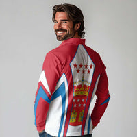 Madrid Flag Long Sleeve Polo Shirt Autonomous Community of Spain - Wonder Print Shop