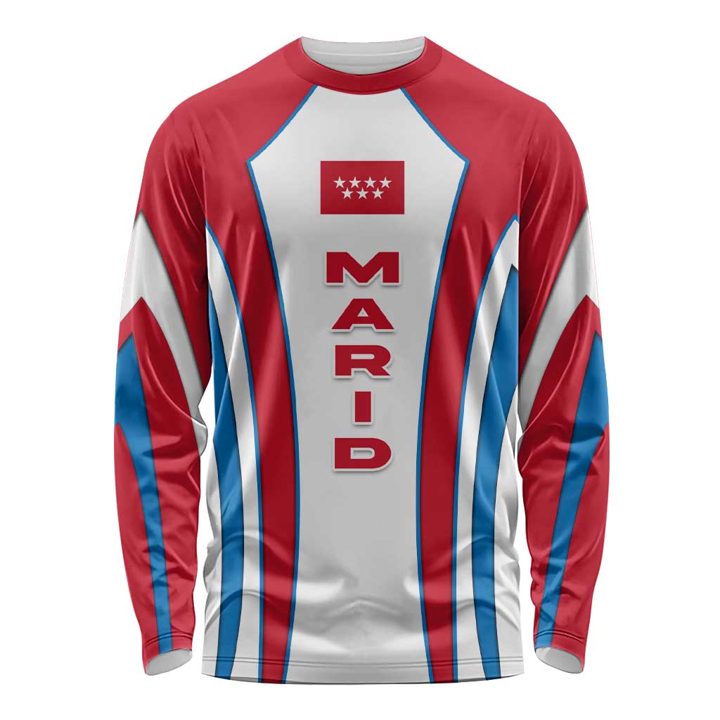 Madrid Flag Long Sleeve Shirt Autonomous Community of Spain - Wonder Print Shop