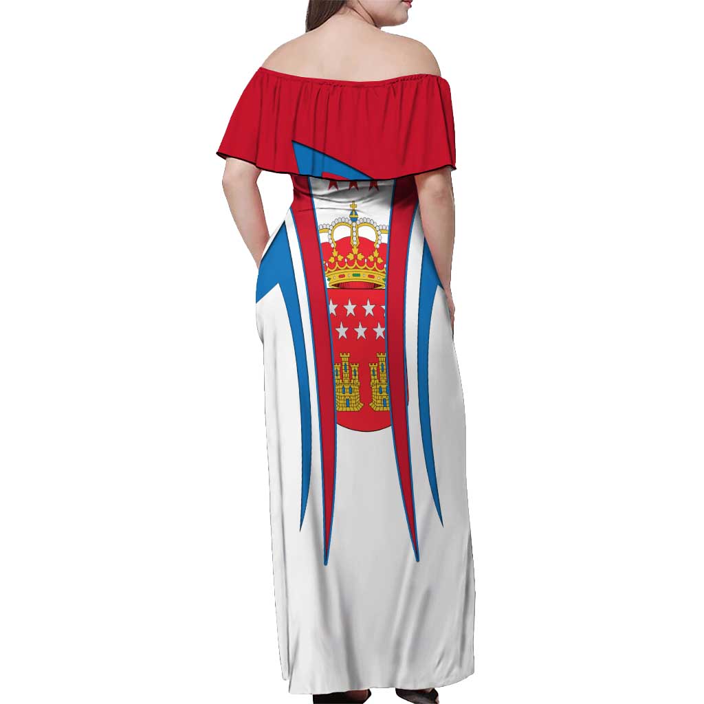 Madrid Flag Off Shoulder Maxi Dress Autonomous Community of Spain - Wonder Print Shop