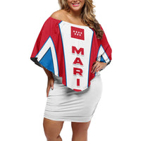 Madrid Flag Off Shoulder Short Dress Autonomous Community of Spain - Wonder Print Shop