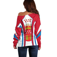 Madrid Flag Off Shoulder Sweater Autonomous Community of Spain - Wonder Print Shop