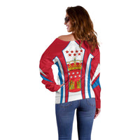 Madrid Flag Off Shoulder Sweater Autonomous Community of Spain - Wonder Print Shop