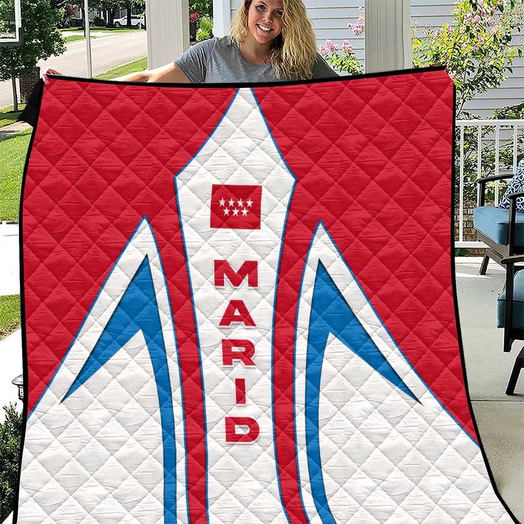 Madrid Flag Quilt Autonomous Community of Spain - Wonder Print Shop