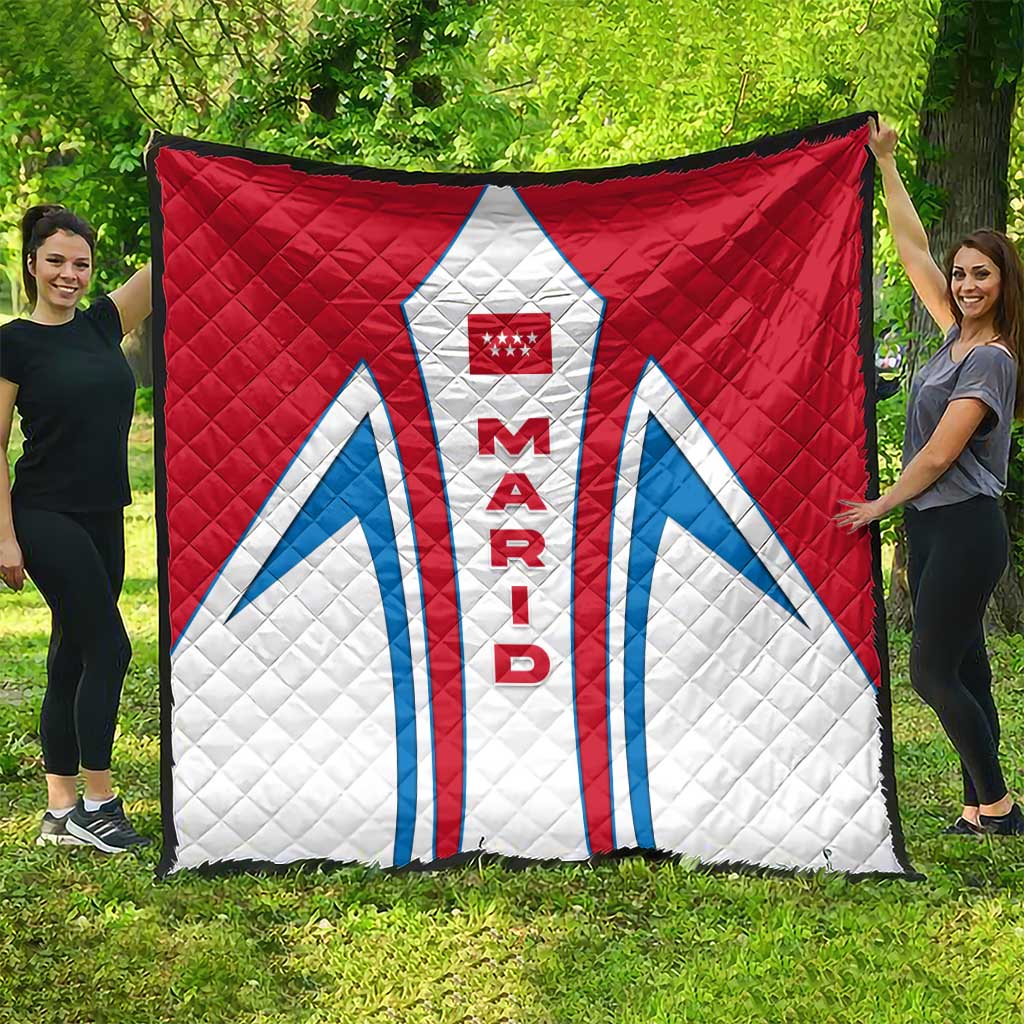 Madrid Flag Quilt Autonomous Community of Spain - Wonder Print Shop