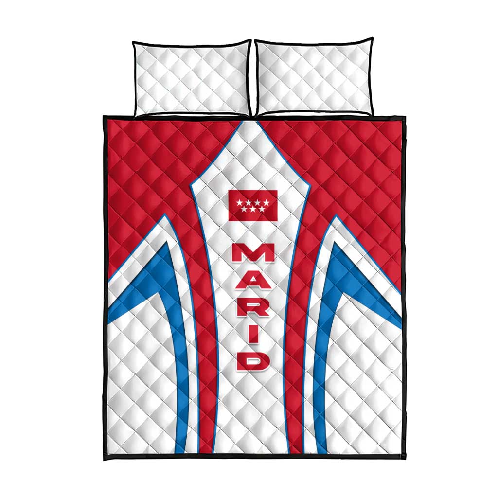Madrid Flag Quilt Bed Set Autonomous Community of Spain - Wonder Print Shop