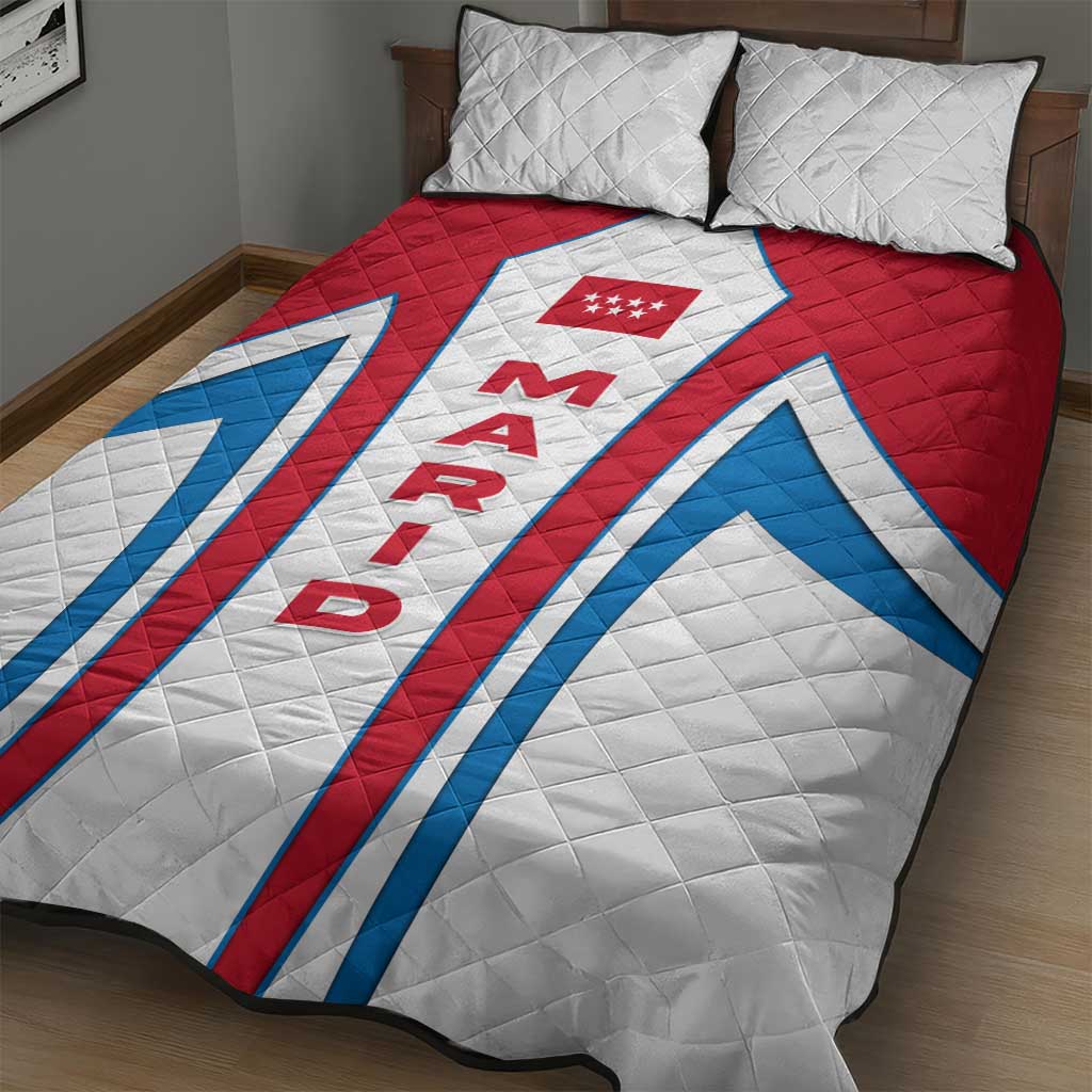 Madrid Flag Quilt Bed Set Autonomous Community of Spain - Wonder Print Shop