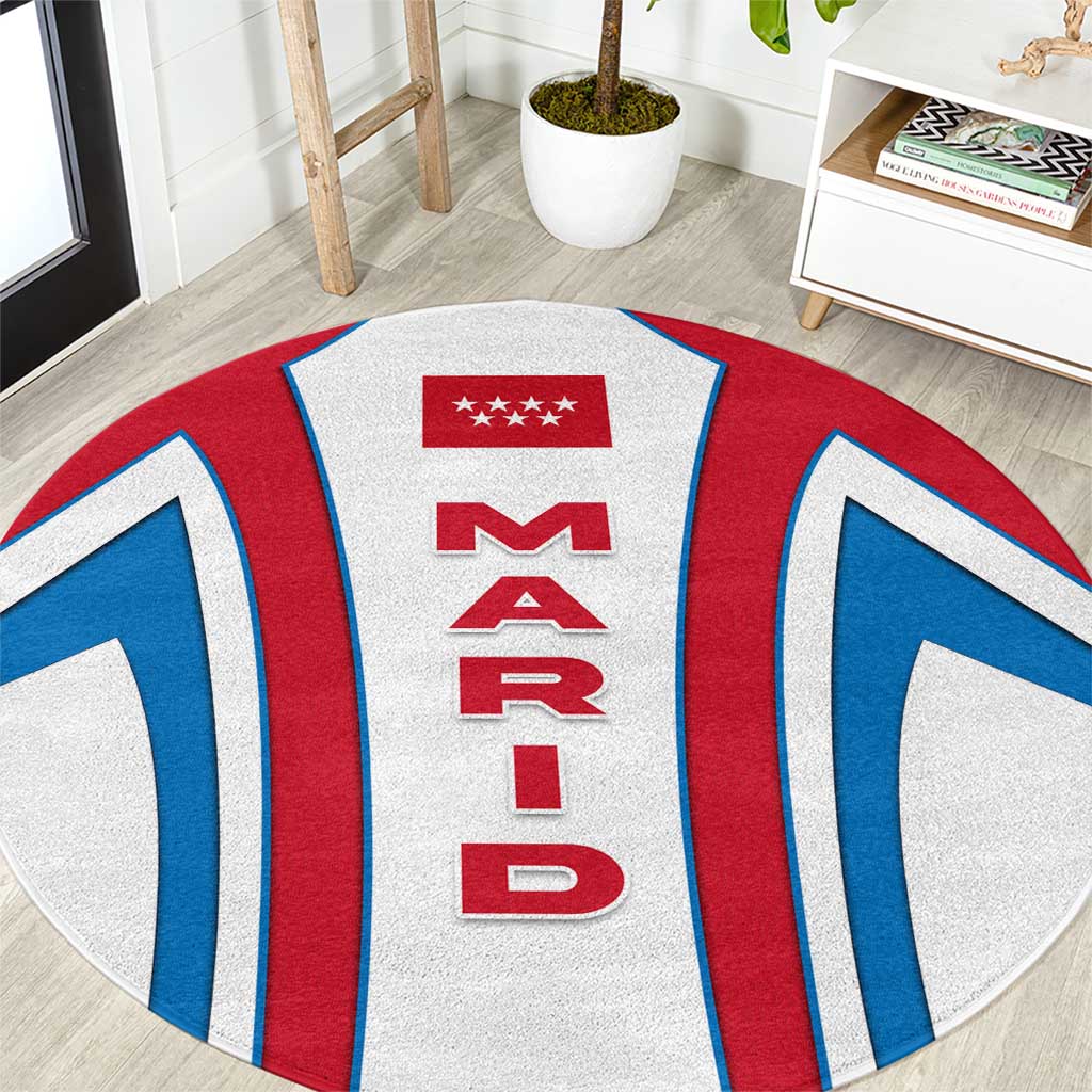 Madrid Flag Round Carpet Autonomous Community of Spain - Wonder Print Shop