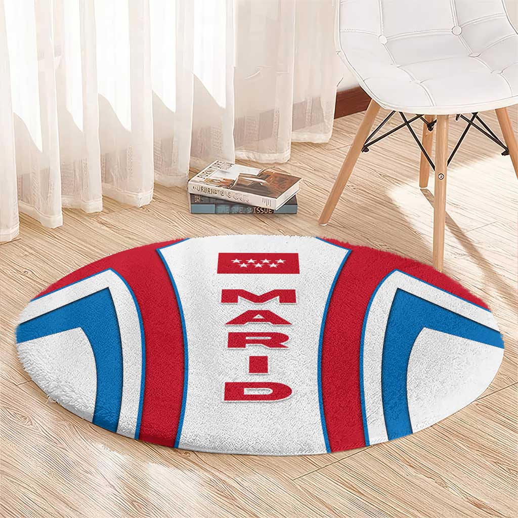 Madrid Flag Round Carpet Autonomous Community of Spain - Wonder Print Shop