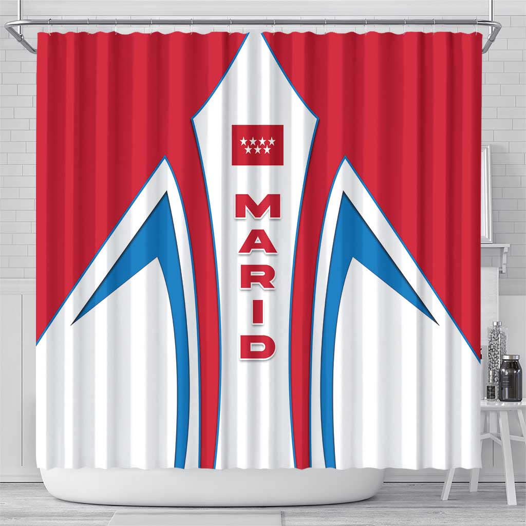 Madrid Flag Shower Curtain Autonomous Community of Spain - Wonder Print Shop