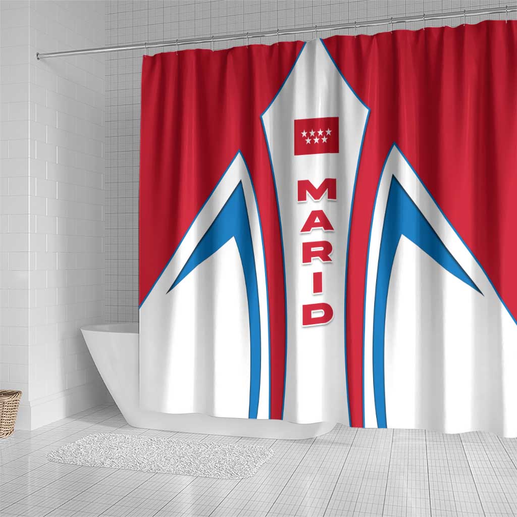 Madrid Flag Shower Curtain Autonomous Community of Spain - Wonder Print Shop