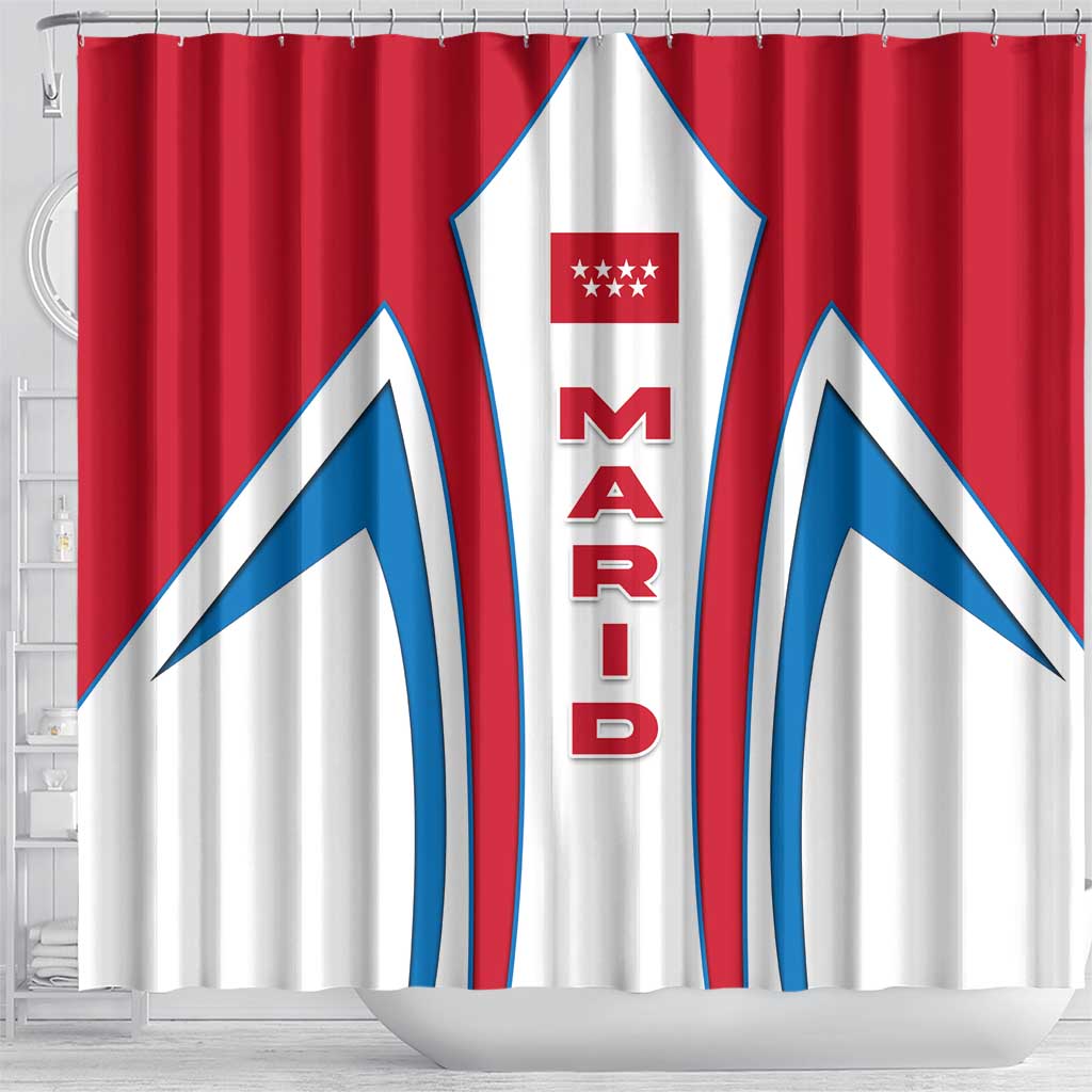 Madrid Flag Shower Curtain Autonomous Community of Spain - Wonder Print Shop