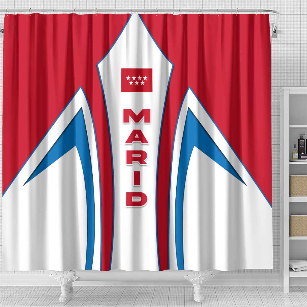 Madrid Flag Shower Curtain Autonomous Community of Spain - Wonder Print Shop