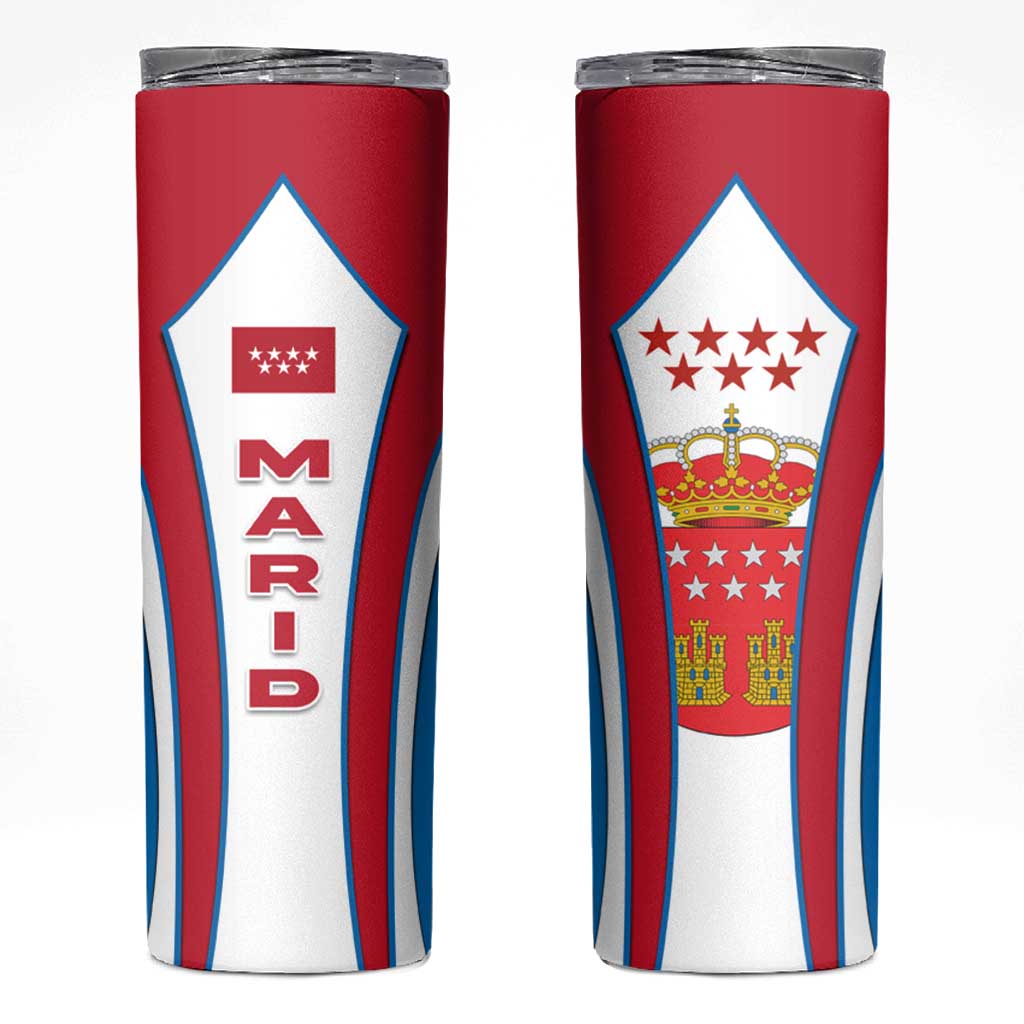 Madrid Flag Skinny Tumbler Autonomous Community of Spain - Wonder Print Shop