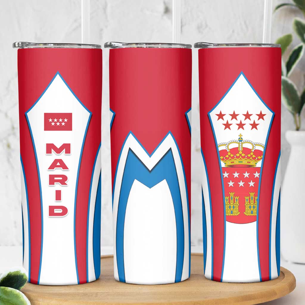 Madrid Flag Skinny Tumbler Autonomous Community of Spain - Wonder Print Shop