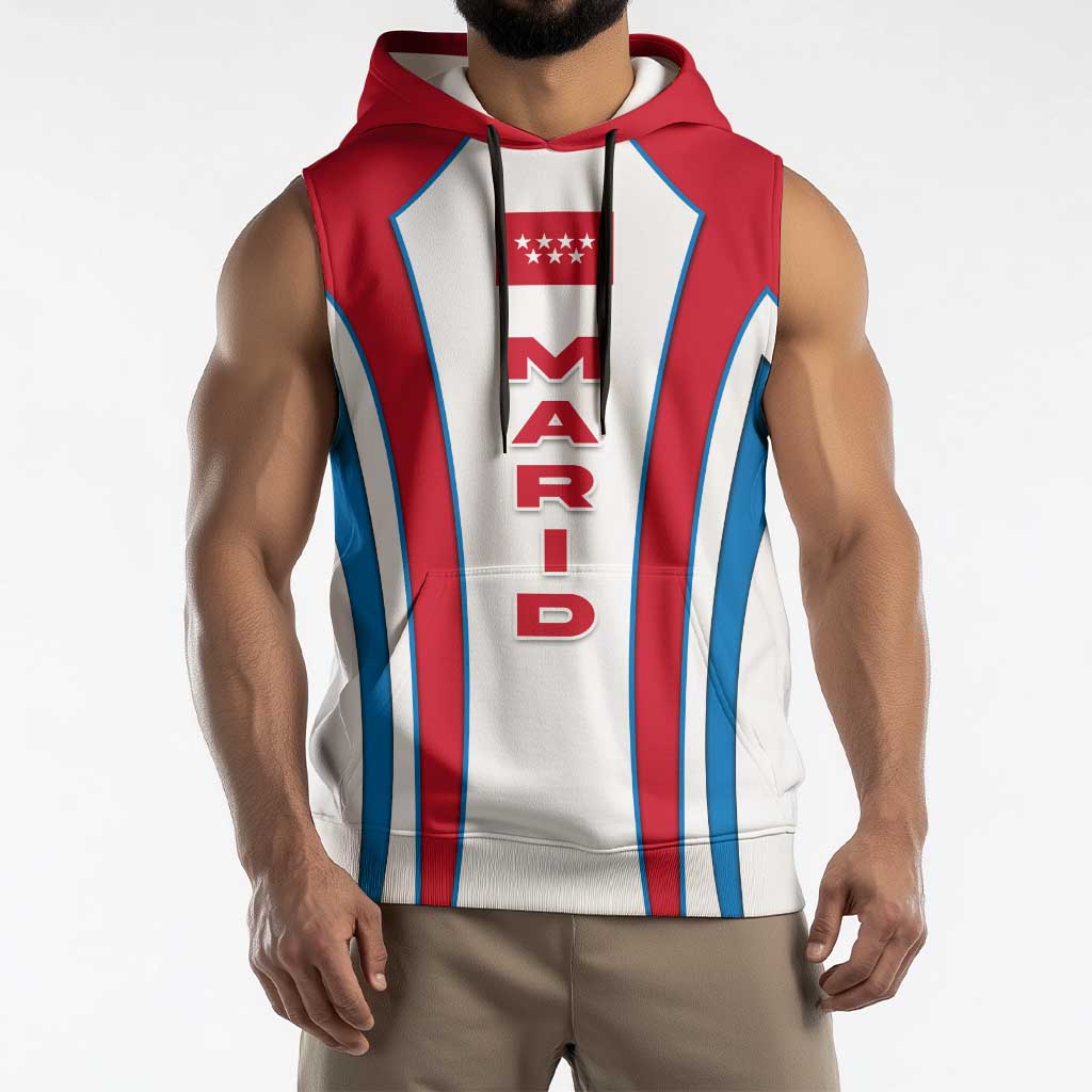 Madrid Flag Sleeveless Hoodie Autonomous Community of Spain - Wonder Print Shop