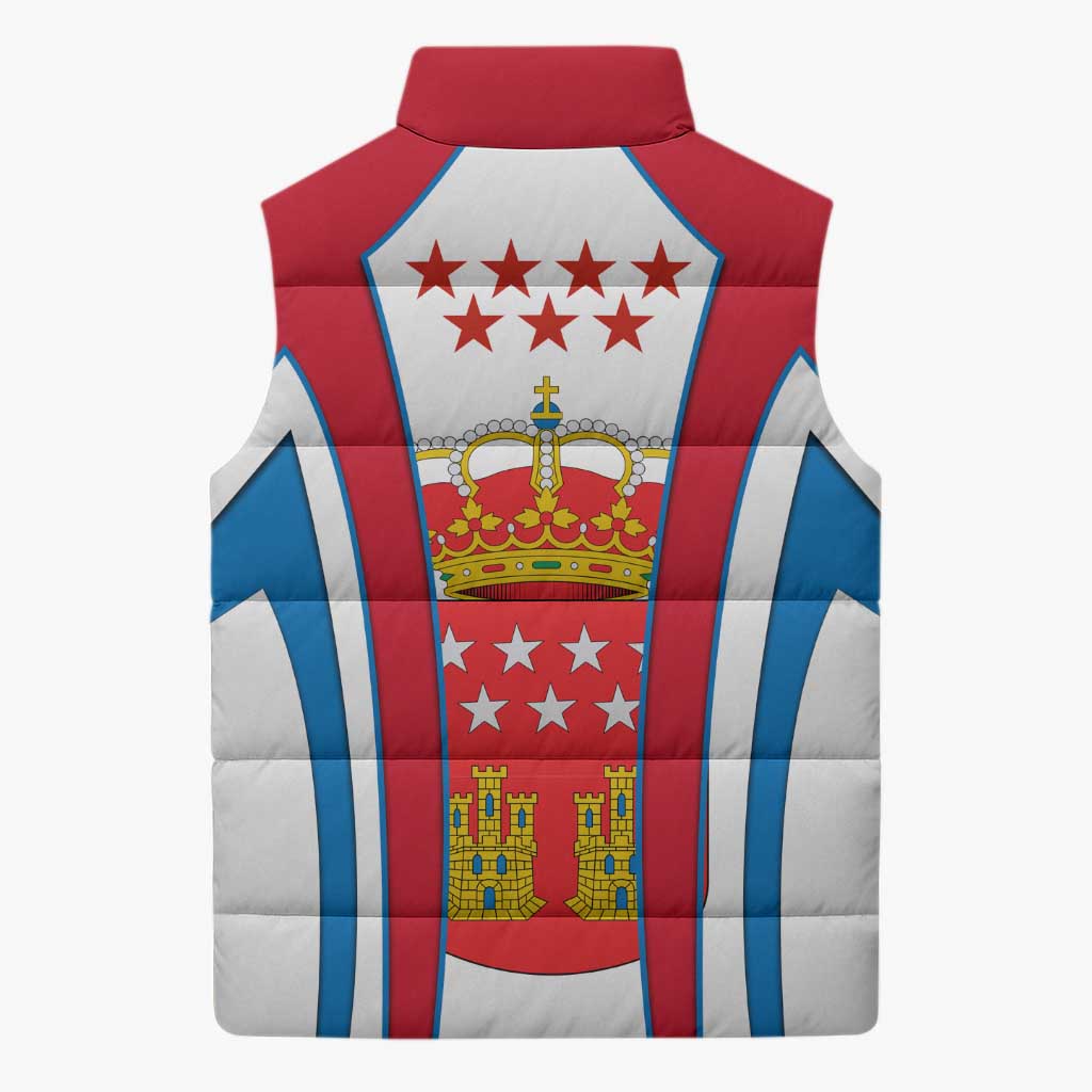 Madrid Flag Sleeveless Puffer Jacket Autonomous Community of Spain - Wonder Print Shop