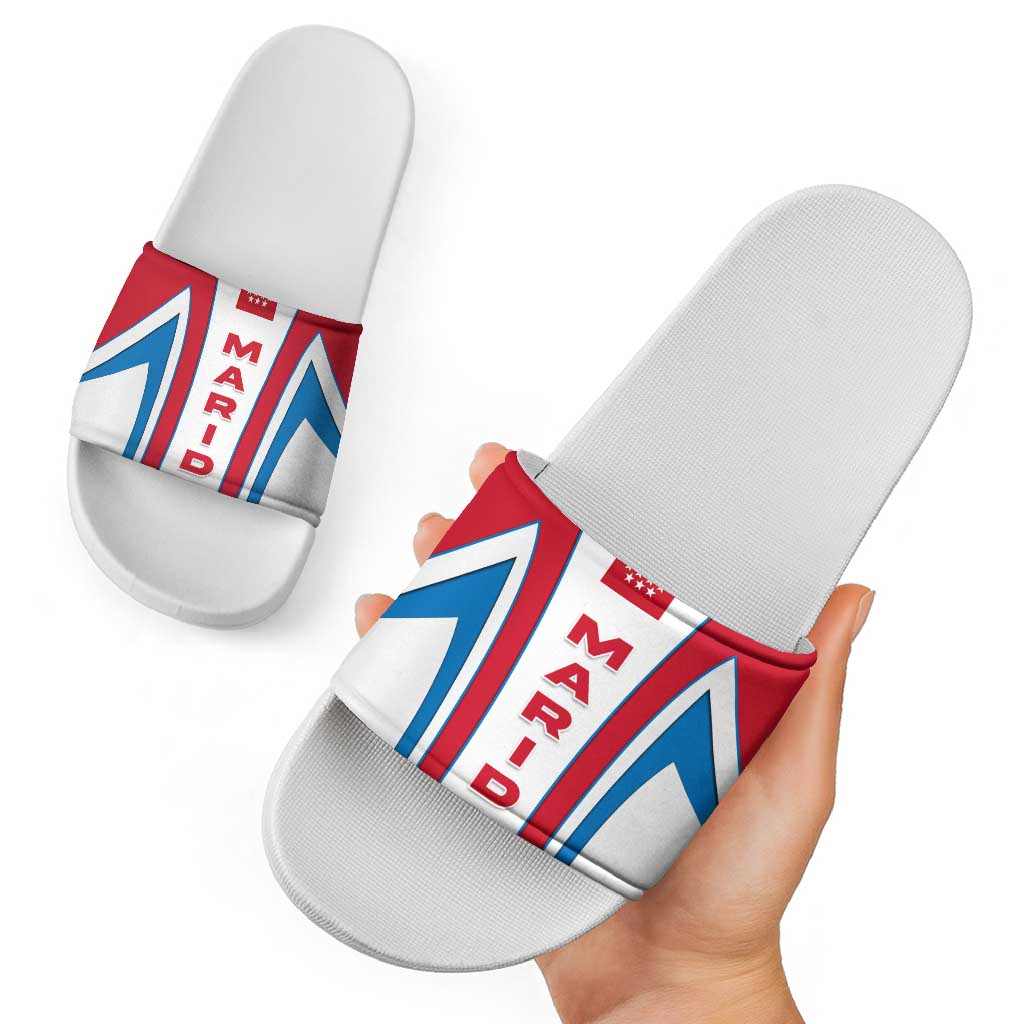 Madrid Flag Slide Sandals Autonomous Community of Spain - Wonder Print Shop